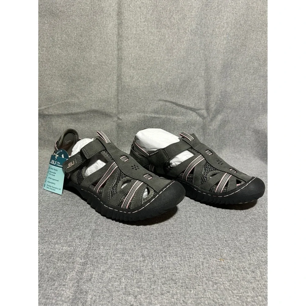 JBU Jambu Women 10W Gray Pink Mesh Water Ready‎ Sandal B3RGL50W